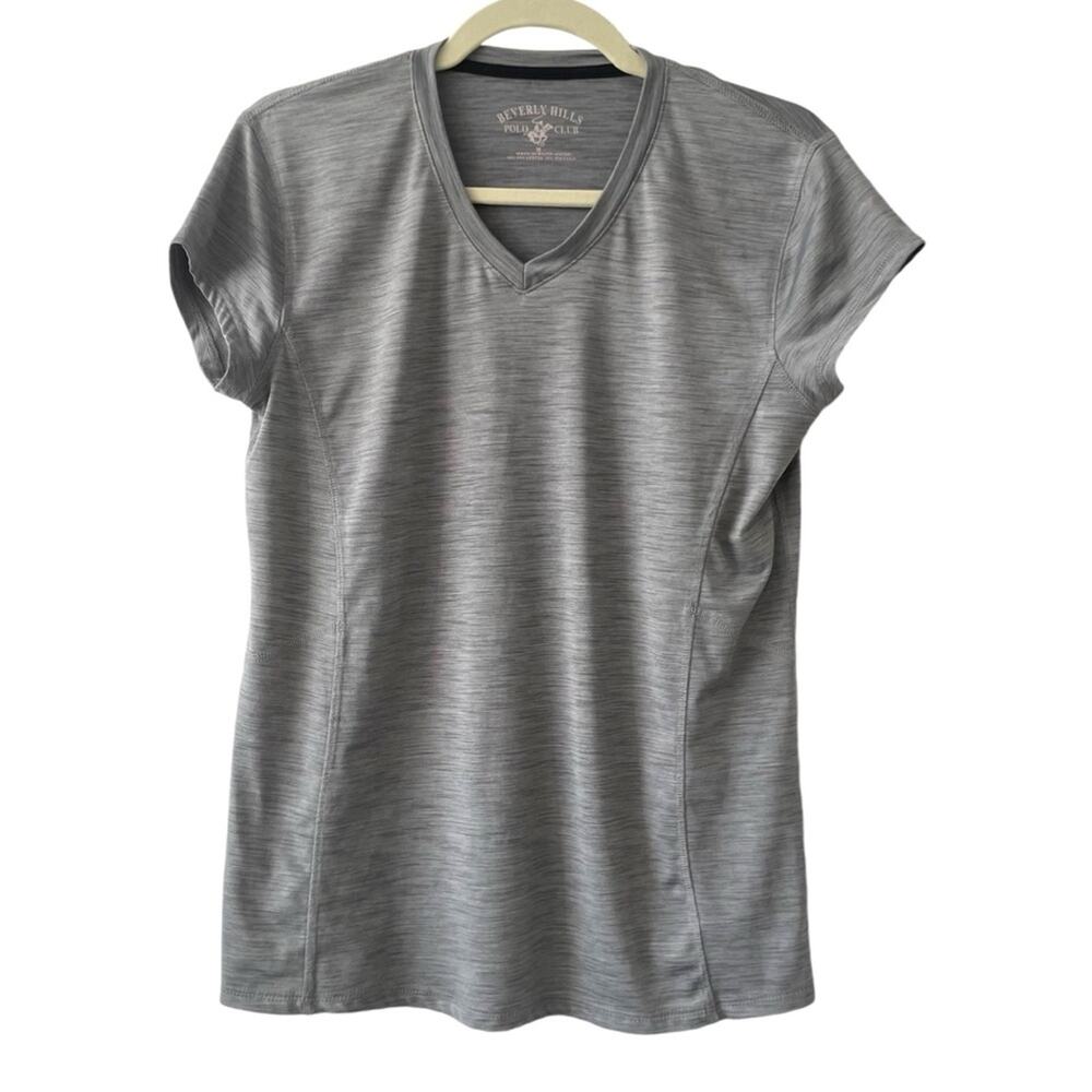 Beverley Hills Polo Club Grey Activewear Top Size Medium